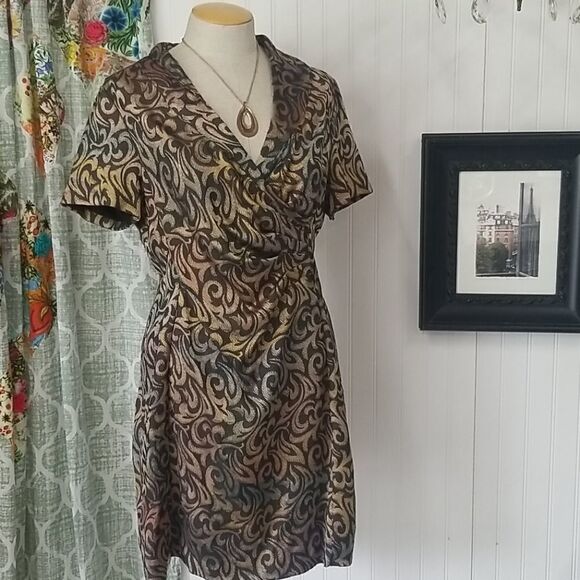 Metallic print S/S Dress - Picture 1 of 6